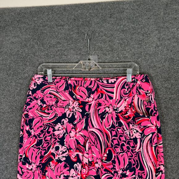 Lilly Pulitzer Luxletic Pants Womens 10 Pink Paisley Floral Stretch Leggings - Picture 3 of 9